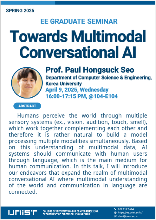 EE Graduate Seminar(Towards Multimodal Conversational AI)