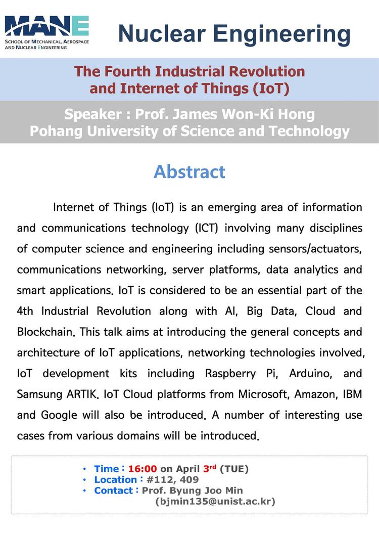 ［NUE］The Fourth Industrial Revolution and Internet of Things (IoT)