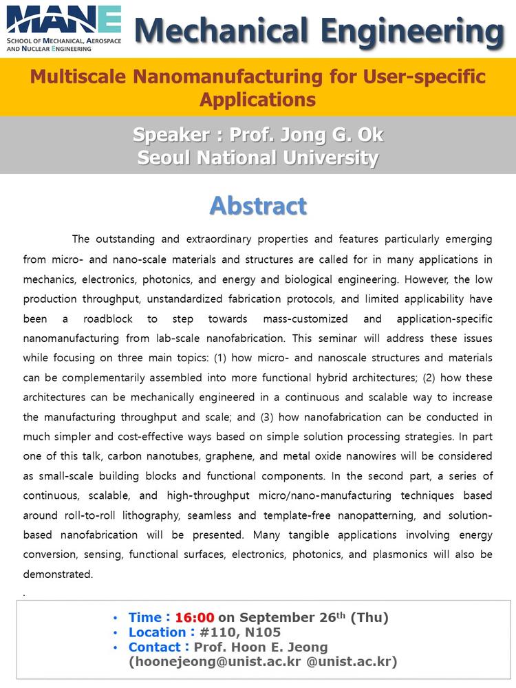Multiscale Nanomanufacturing for User-specific Applications