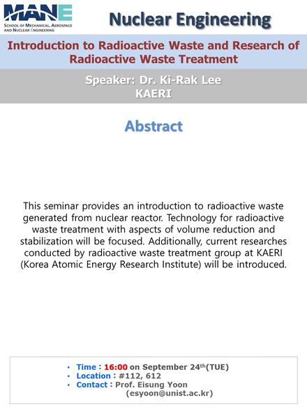 Introduction to Radioactive Waste and Research of Radioactive Waste Treatment